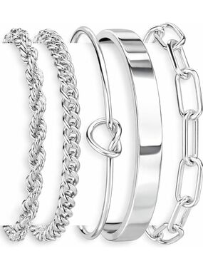 Bracelet Sterling Set for Women - 5 Piece. Avail In Silver. Gold And Rose Gold